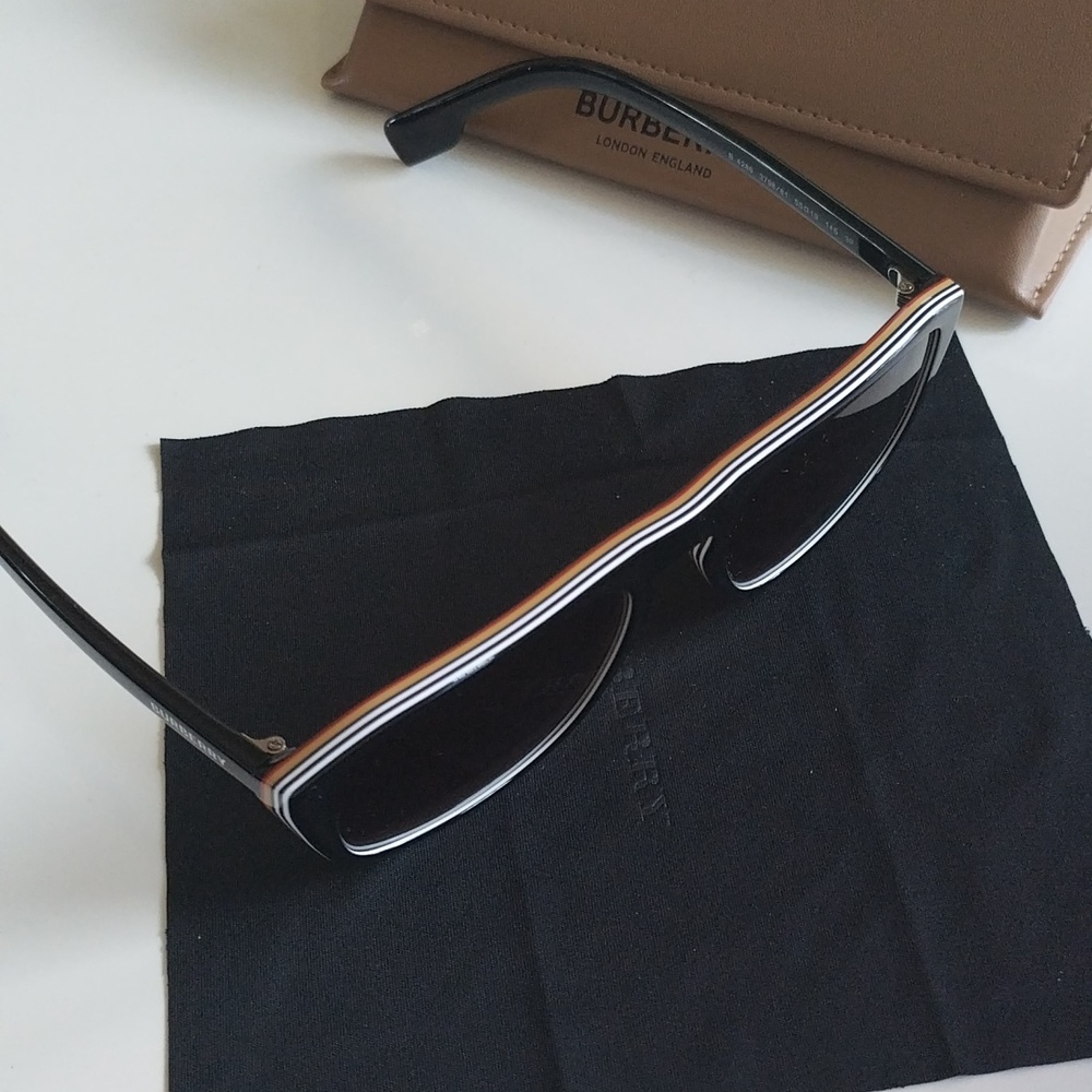 BURBERRY Stripe Icon Polarized Wayfarer Sunglasses